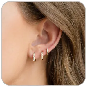 Huggie Hoop Earrings for Women Small Cartilage Earring Cubic Zirconia Gold Hoops Earring Sets for Multiple Piercing Hypoallergenic Jewelry Silver Earrings for Men 8mm 10mm 12mm (Gold)