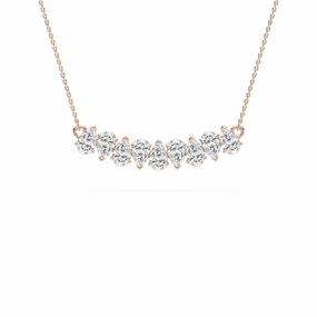 Modern Boy 2 ? ctw Pear Lab Grown Diamond Nine Stone Alternating Necklace - 18 Inches