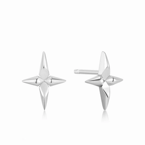 Modern Charm Captivating Piece Silver Cross Stud Earrings