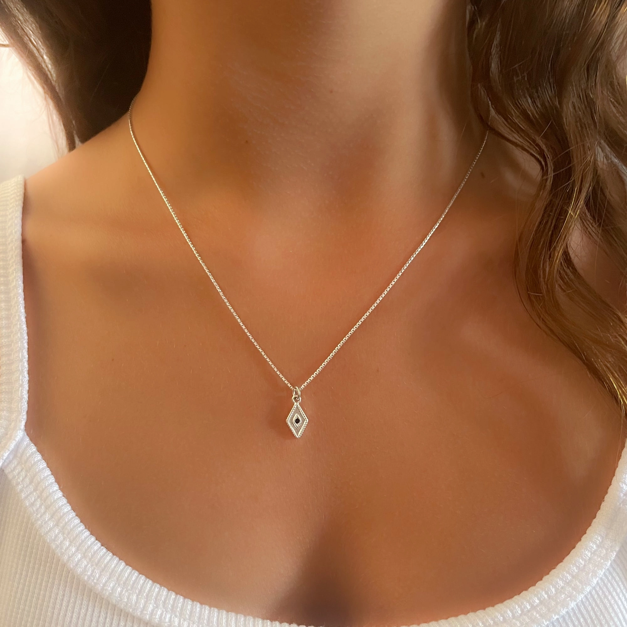 Silver Rhombus Charm Necklace Budget-Friendly Gift