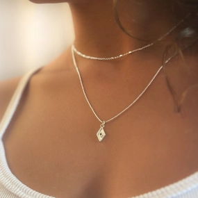 Silver Rhombus Charm Necklace Everyday Essential Magnificent Ornament