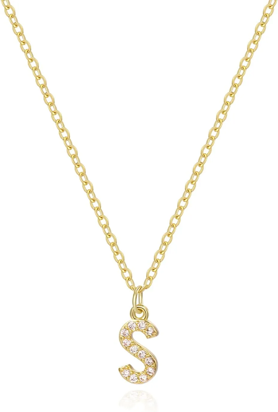 INENIMARTJ Gold Initial Necklaces for Women Trendy Gold Letter Necklace Dainty Rhinestone Initial Necklaces Simple Cute A-Z Pendant Necklaces for Womens Costume Accessories