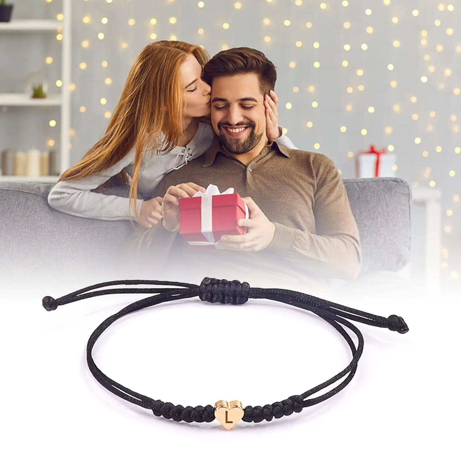 Initial Bracelets for teen girls/boys, Initial J Letter Bracelets Charm Bracelets Handmade Bracelets for Valentines Day Mother's Day Birthday Graduation Gifts (Black, J)