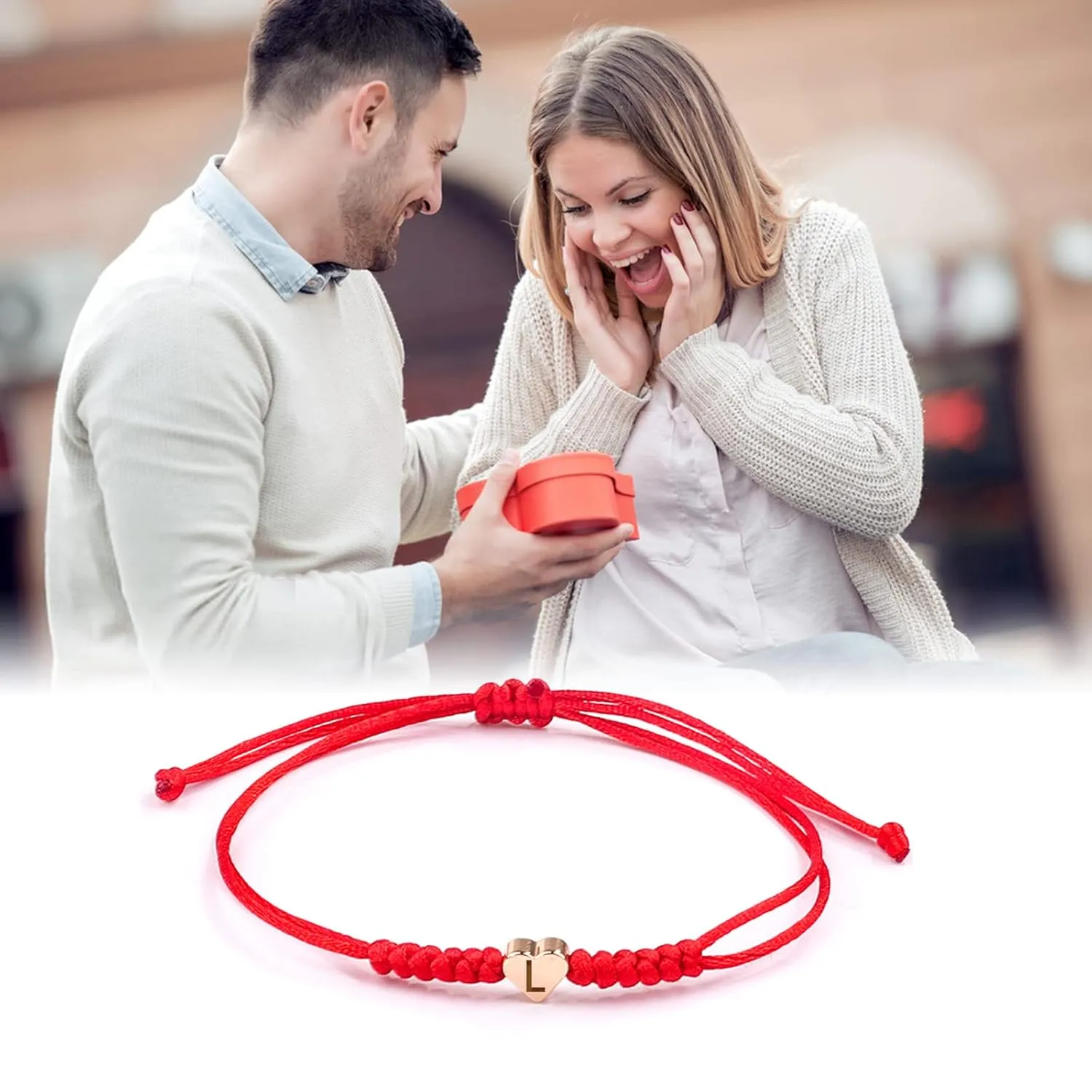 Initial Bracelets for teen girls/boys, Initial T Letter Bracelets Charm Bracelets Handmade Bracelets for Valentines Day Mother's Day Birthday Graduation Gifts (Red, T)