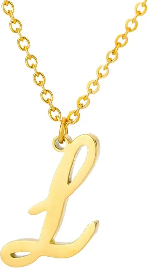 Initial Pendant Necklace for Women Stylish Minimalist Design Clavicle Chain Anniversary Necklaces (L, One Size)