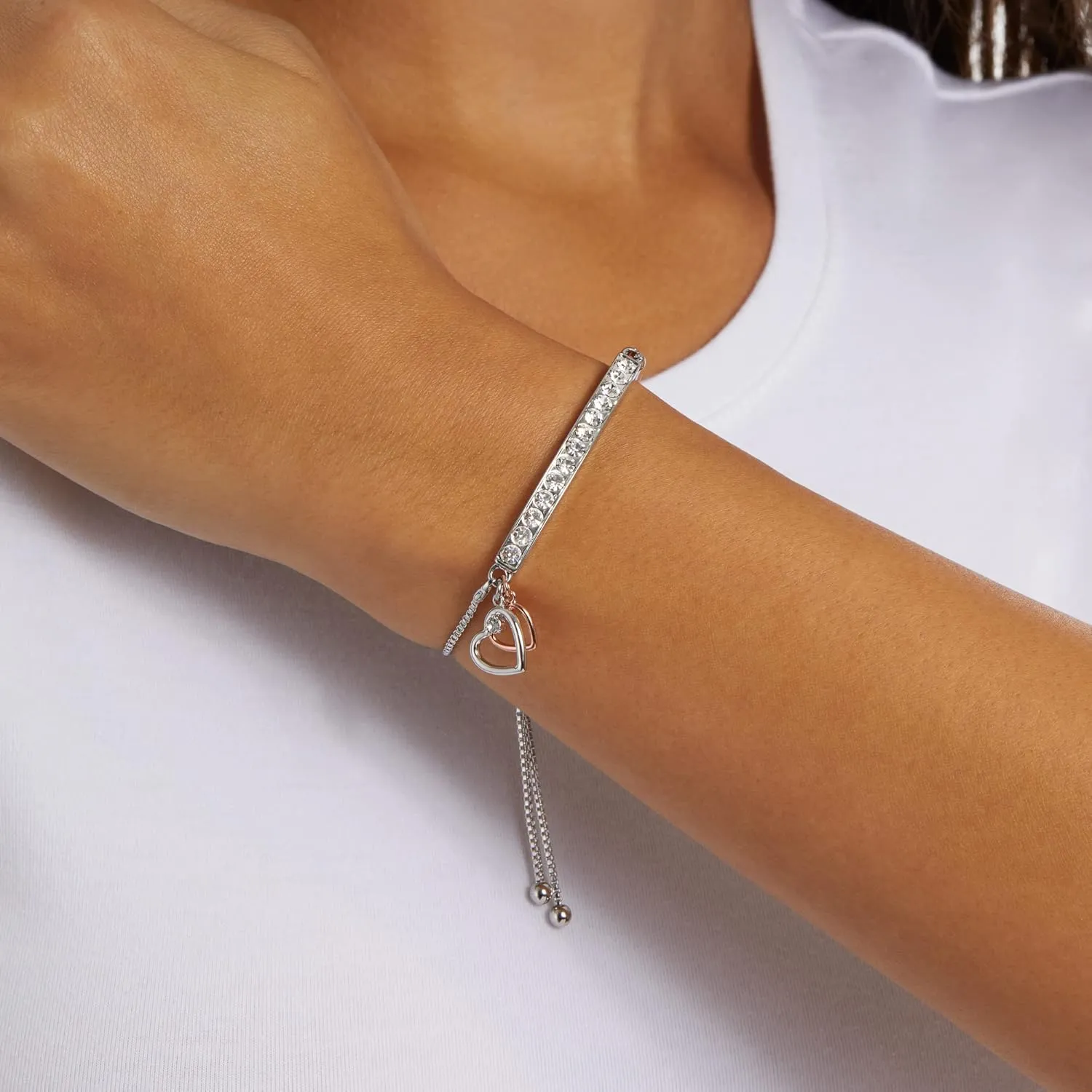 INSPIRED VOICES Sterling Silver Plated Charm Bracelets for Women - Easy Adjustable Bracelets