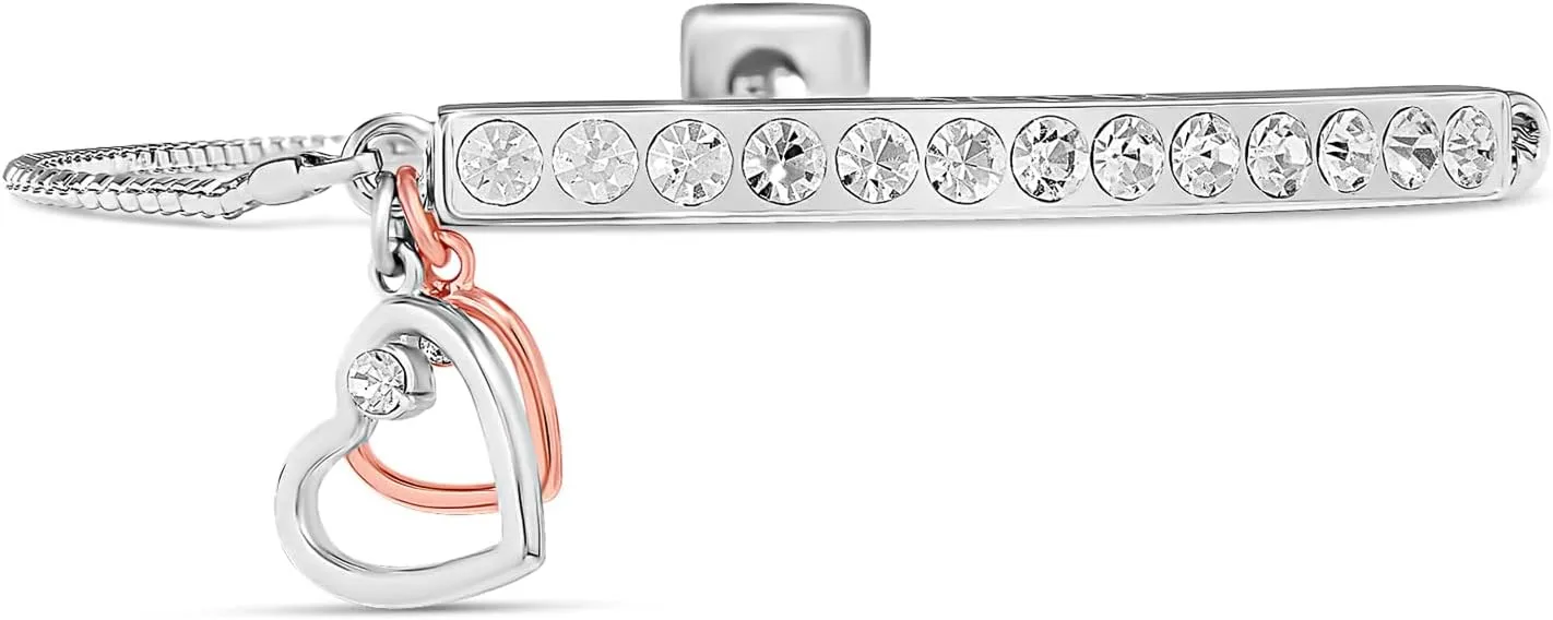 INSPIRED VOICES Sterling Silver Plated Charm Bracelets for Women - Easy Adjustable Bracelets