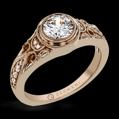 Customizable style ZR1397 Engagement Ring in 14k Gold with Diamonds