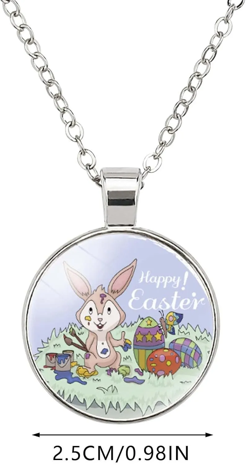J Initial Necklace Girls Bunny Necklaces Easter Jewelry Bunny Pendant Necklaces Laye Rose Necklace