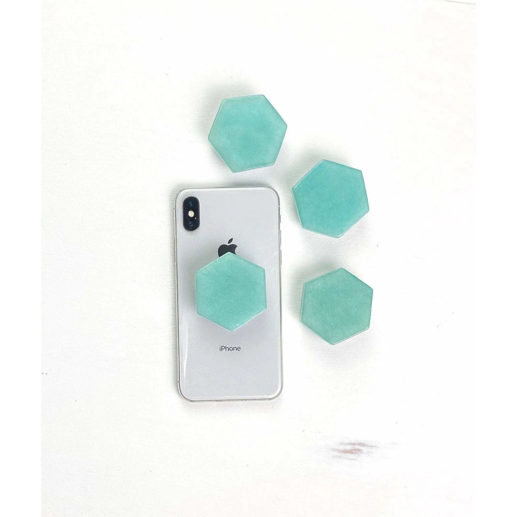 Jade Hexagon Crystal Phone Stand