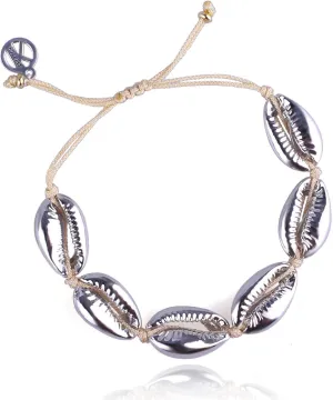 KELITCH Womens Gold Friendship Bracelets Shell Cowry Beads Adjustable Beach Bracelets