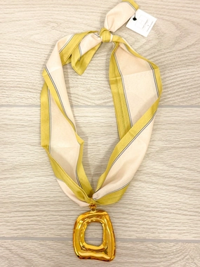 Modern Gift Lovely Stripes Chartreuse Scarf Necklace