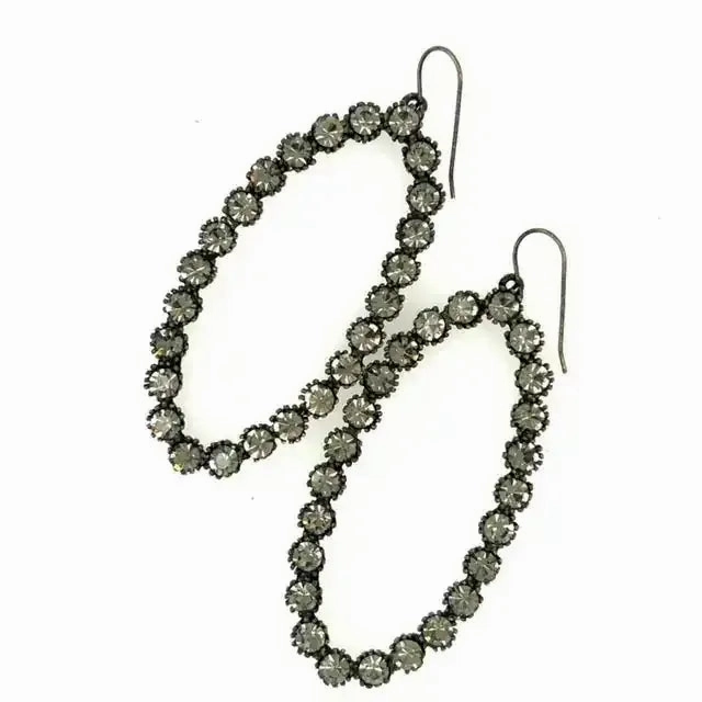 Square Trinket Large Open Oval Hoop Earrings