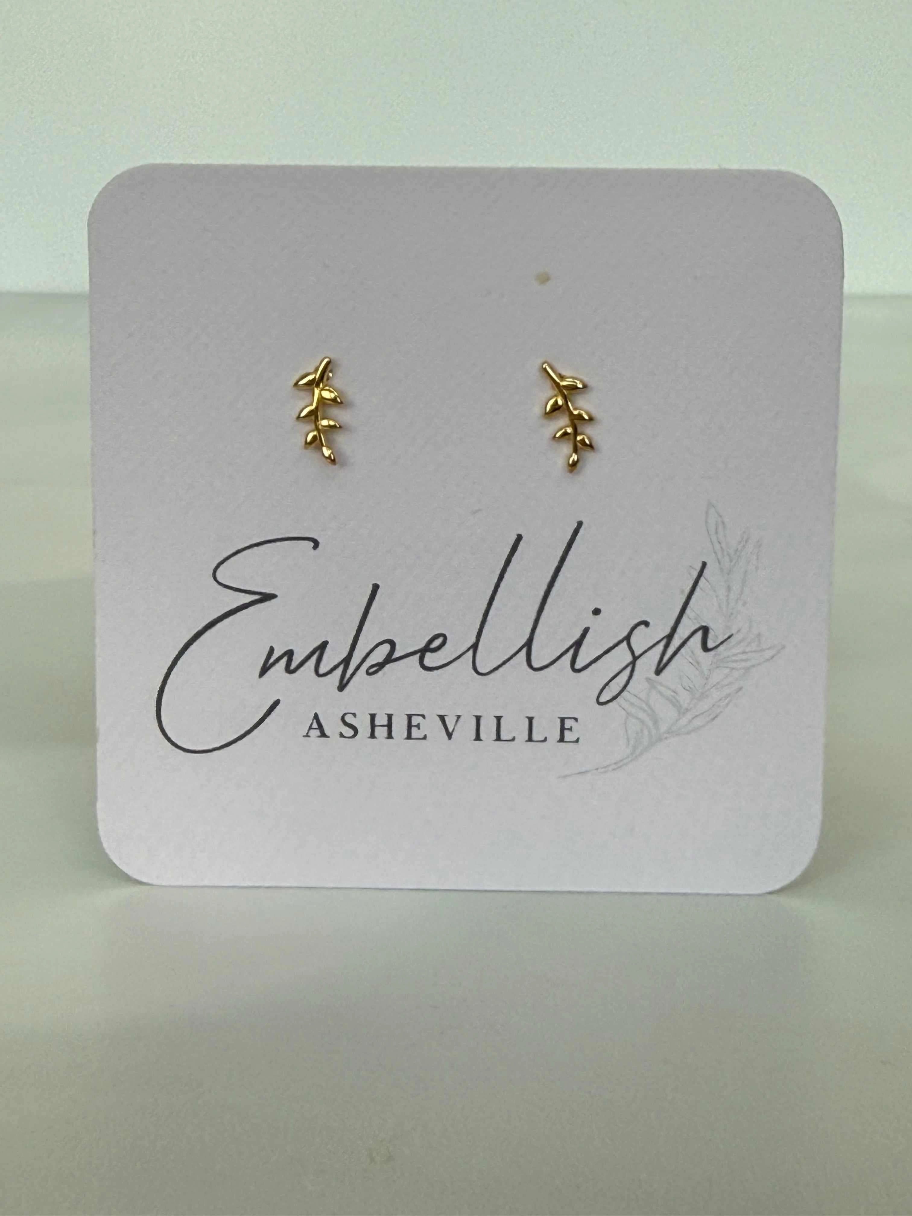 Laurel Leaf Stud Earrings Adorable Piece