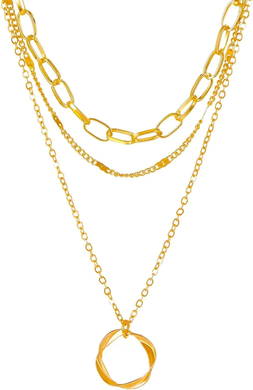 Layered gold necklaces for women, Layered necklaces for women trendy, Layered necklace set, Fashion necklaces for women trendy, Layers necklaces for women, Gold stack able necklaces, Stacked necklaces