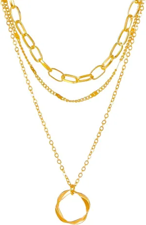 Layered gold necklaces for women, Layered necklaces for women trendy, Layered necklace set, Fashion necklaces for women trendy, Layers necklaces for women, Gold stack able necklaces, Stacked necklaces