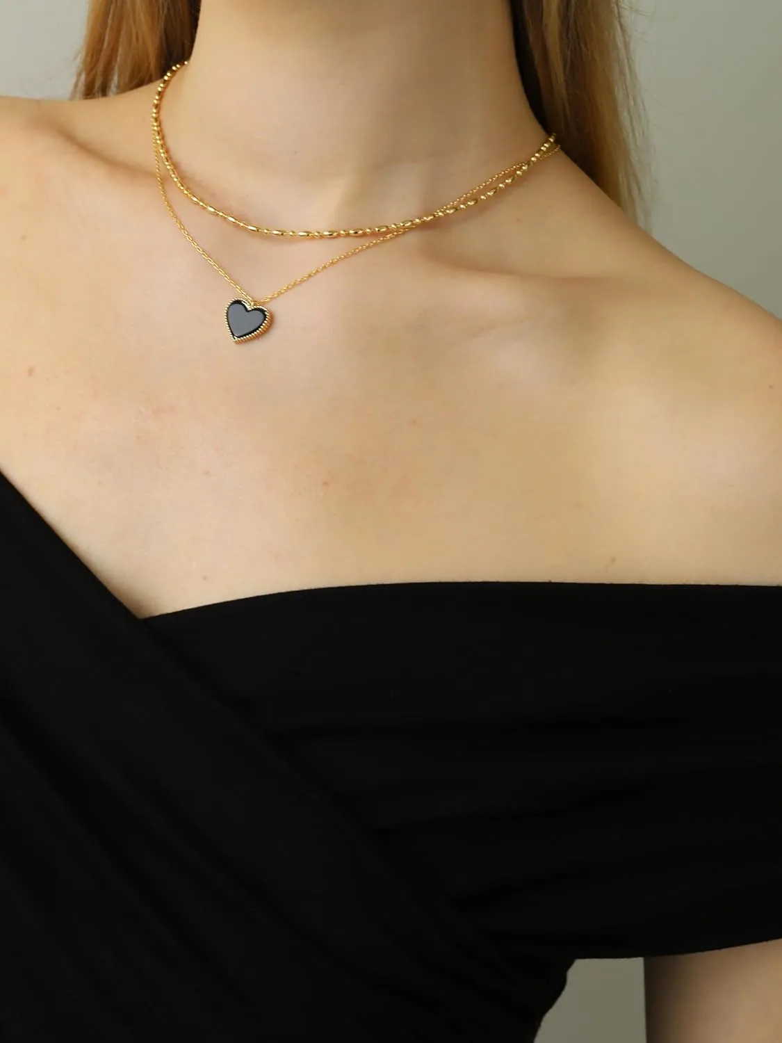 Layered Necklaces for Women 14K Gold Plated Dainty Gold Necklace Lucky Clover Heart Butterfly Pendant Jewelry Gift