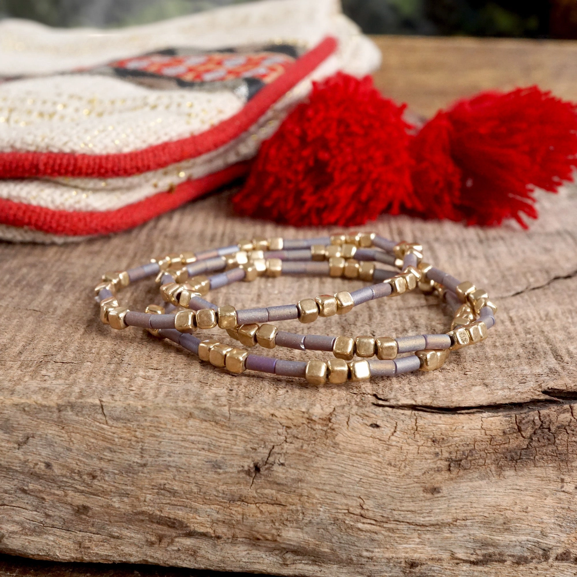 Layered Colorful and Gold Beaded Bracelets Sets Significant Composite Basic essential