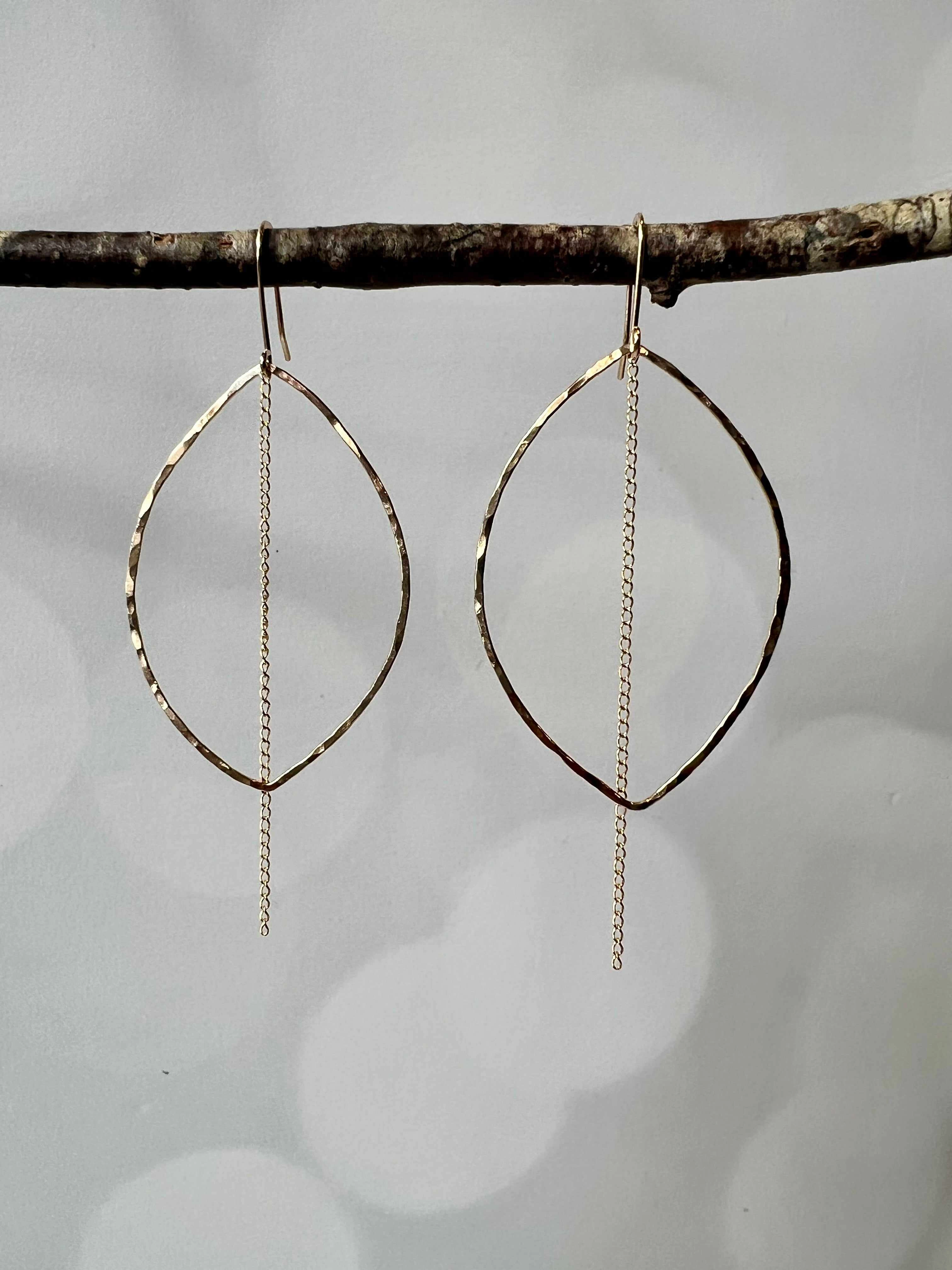 Leaf Dangle Earrings Opulent Trinket