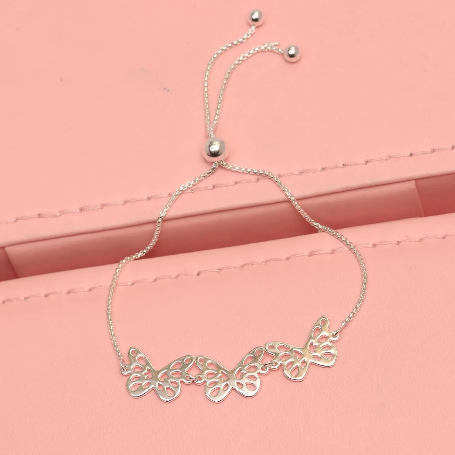 LeCalla 925 Sterling Silver Bracelets for Women | Italian Handmade Adjustable Bolo Link Chain Bracelets | Women's Sliding Bolo Bracelets