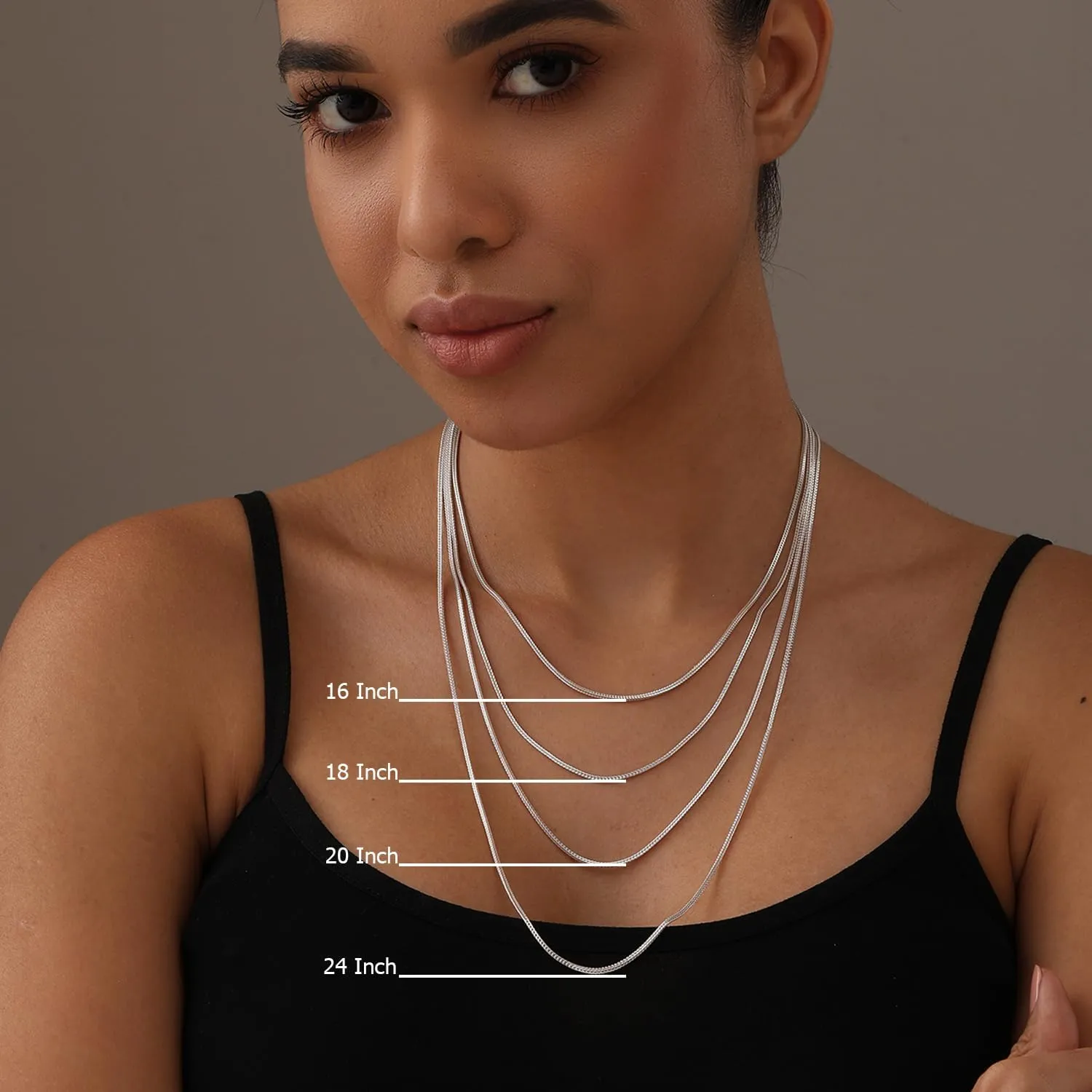 LeCalla 925 Sterling Silver Italian Jewelry Trendy Gift 1.3 MM, 2 MM Fox-Tail Rope Chain Necklace for Women and Men with Spring Ring Clasp (16, 18, 20, 24 Inches)