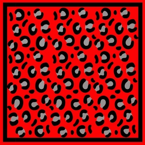 Furnishing Item Era Piece Leopard Print Red Bandana Scarf Wrap