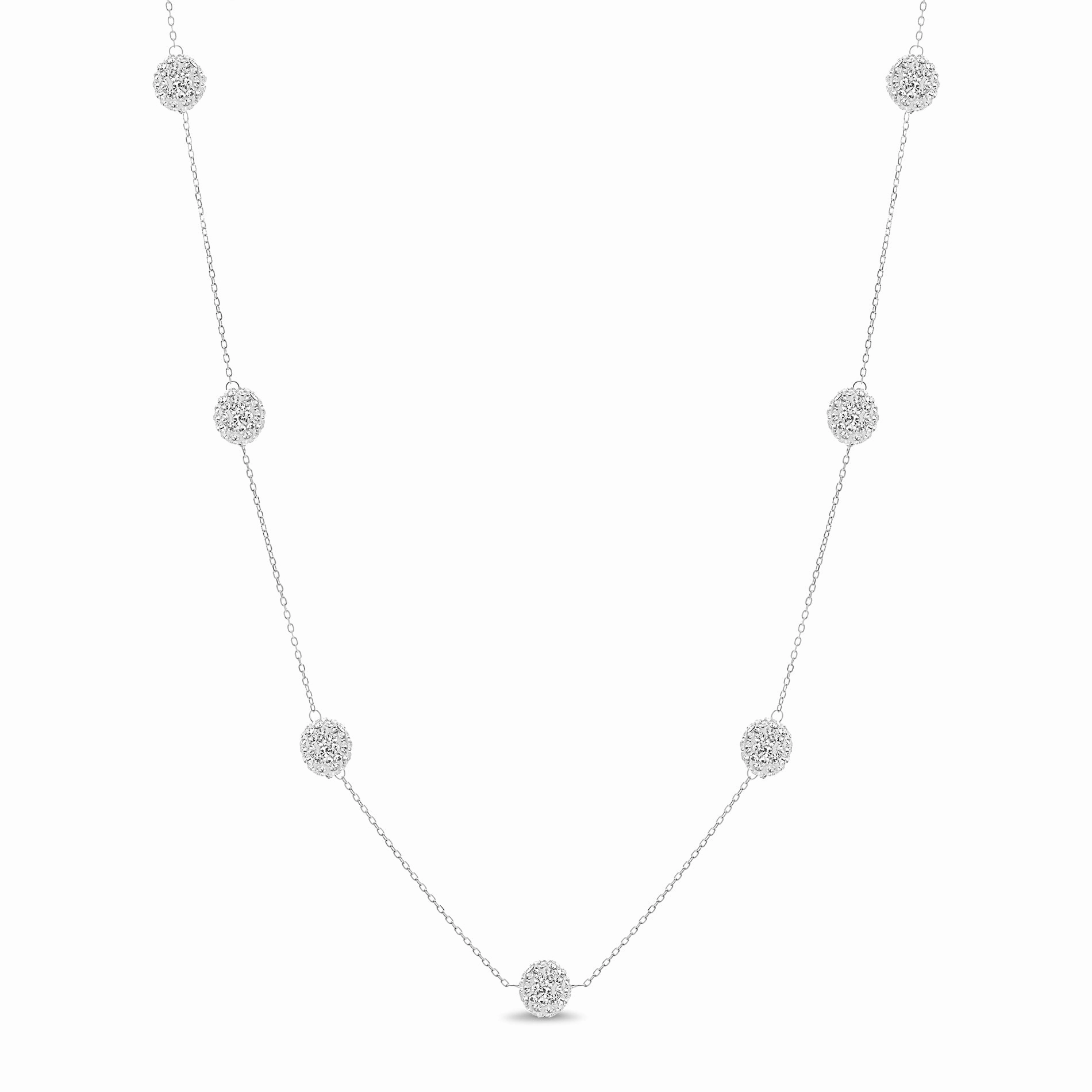 Lesa Michele Brass Crystal Ball Station Necklace Timeless Touch