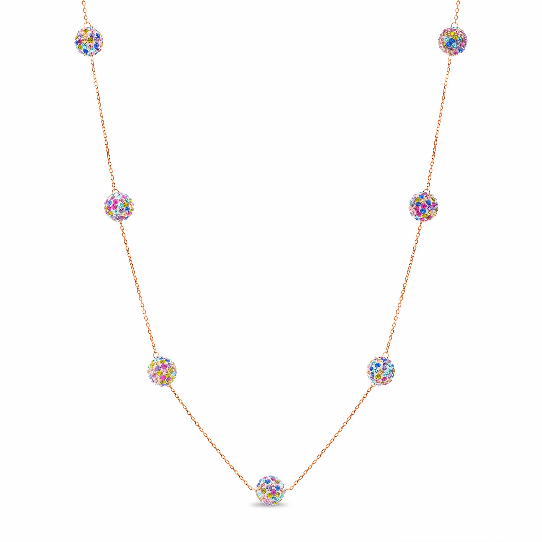 Lesa Michele Brass Crystal Ball Station Necklace comfortable accessory Perfect Jewelry