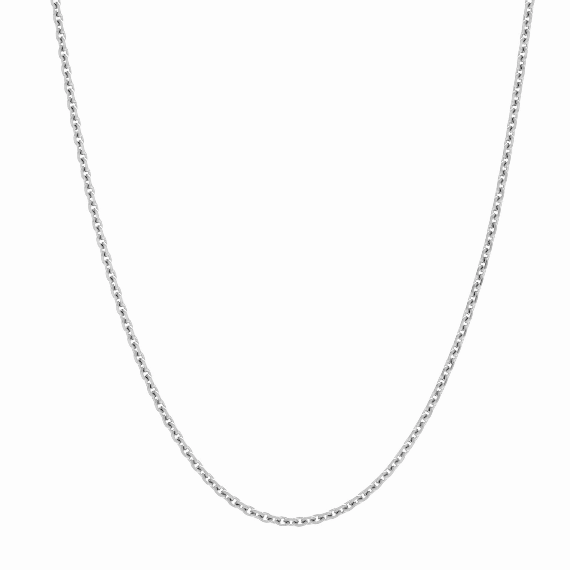 Lesa Michele Rhodium Plated Sterling Silver 18" Rolo Chain Necklace Retro Style