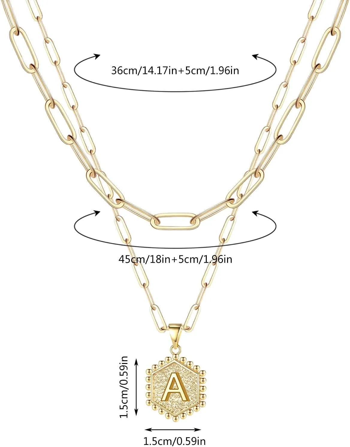 Letter Chain Necklace For Women Necklaces For Women A to Z 26 Alphabet Initial Gold Necklaces For Women Girls Womens
