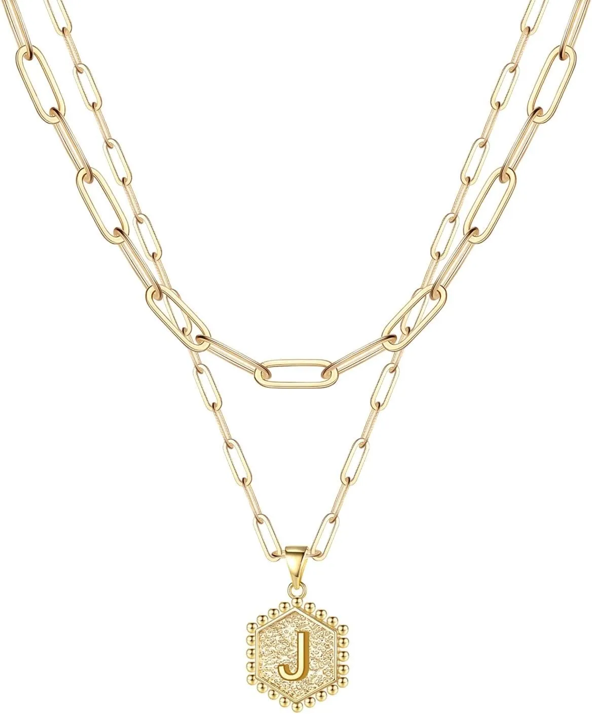 Letter Chain Necklace For Women Necklaces For Women A to Z 26 Alphabet Initial Gold Necklaces For Women Girls Womens