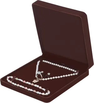 LETURE Velvet Jewelry Set Box, Velvet Gift Box for Bracelet Necklace Earring Ring (Coffee)
