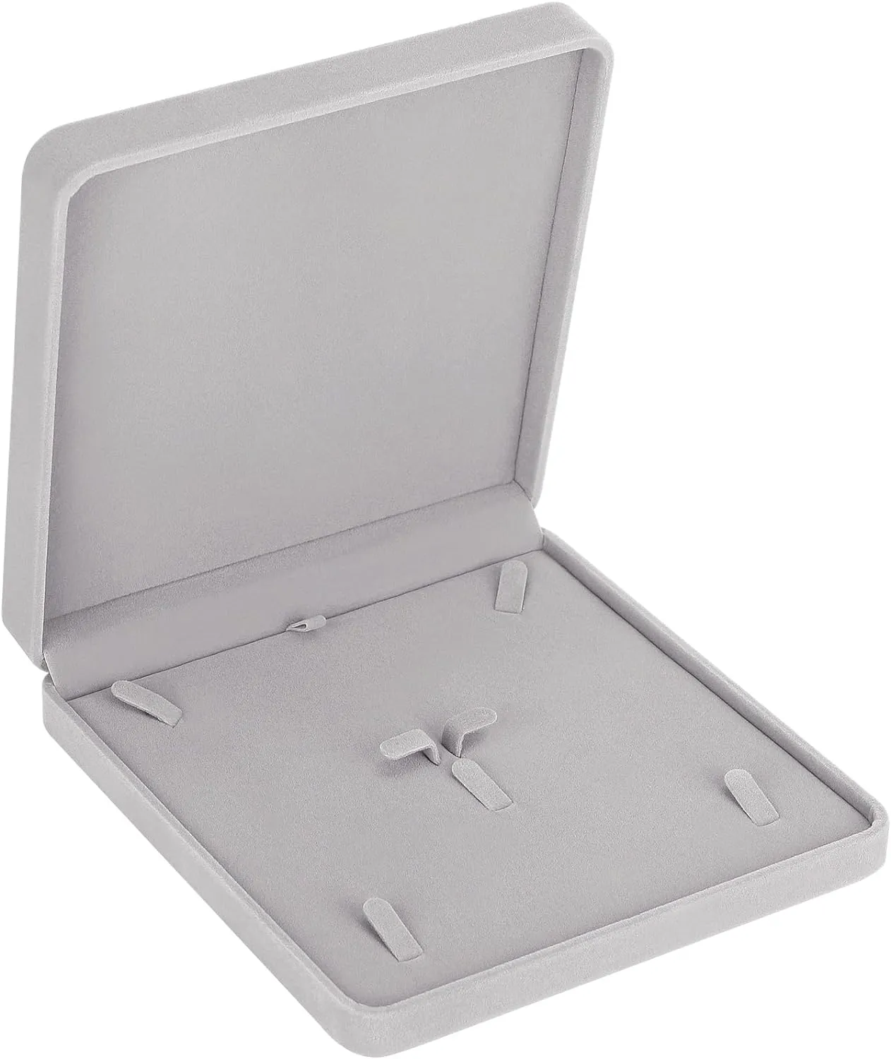 LETURE Velvet Jewelry Set Box, Velvet Gift Box for Bracelet Necklace Earring Ring (Grey)