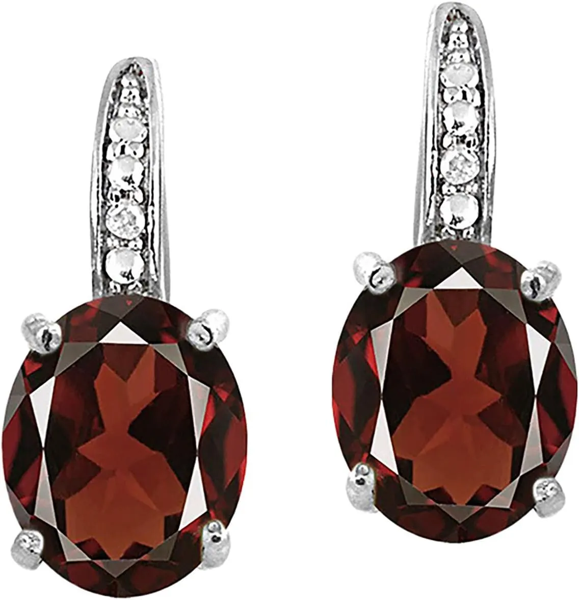 Leverback Earrings for Women Cubic Zirconia Drop Earrings Dainty Diamond Wedding Earrings Birthday Party Jewelry (Red, One Size)