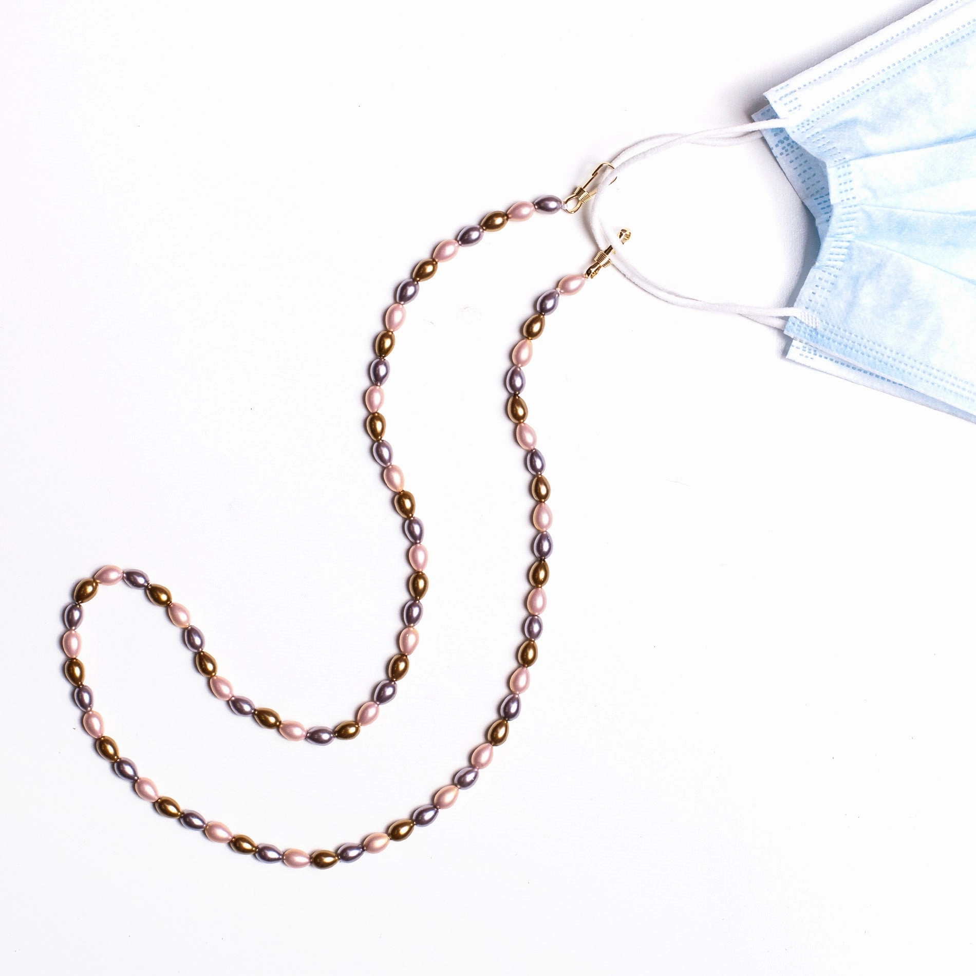 Life Stylus Beaded Chain Face Mask Holder Mother??s Accent