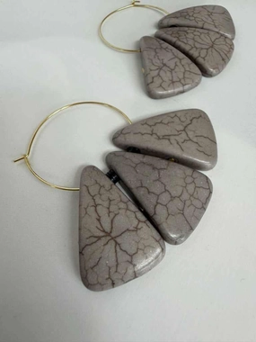 Grey Lotus Hoops Stylish Choice Tiny Trinket