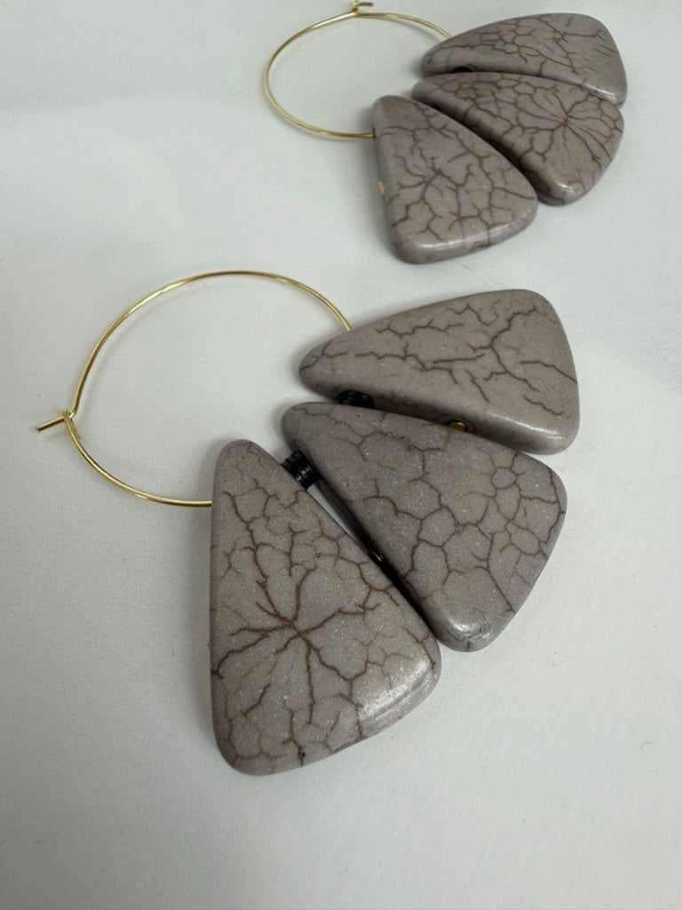 Grey Lotus Hoops Stylish Choice Tiny Trinket
