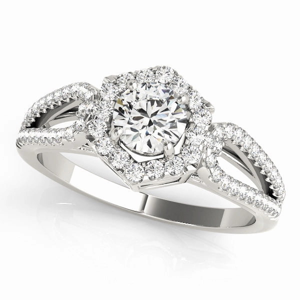 Comfortable Look 1 CT Round Diamond Halo Engagement Ring