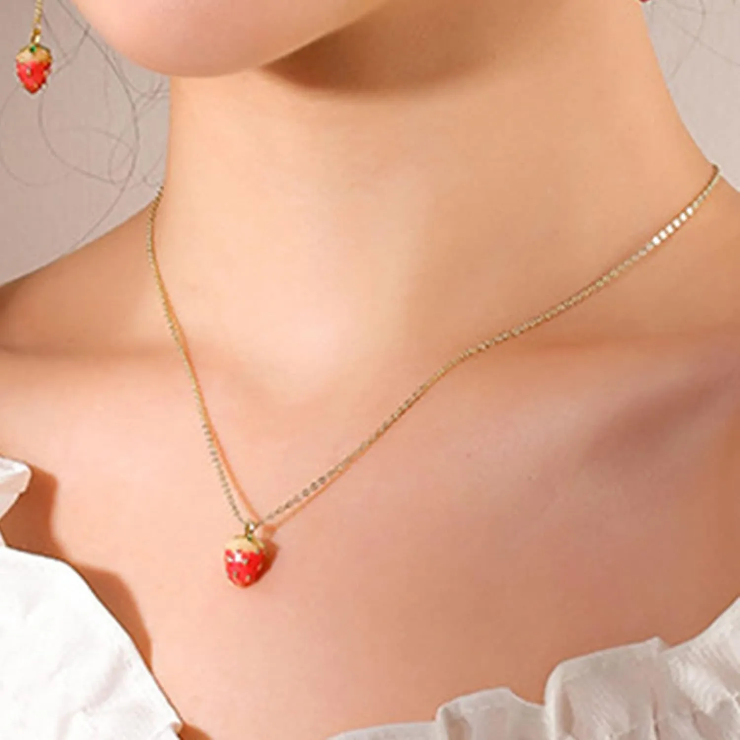 Little Girl Name Necklace Earrings Feminine Charm Simple And Fresh No Earhole Earclip Earnail Girl Heart Necklace