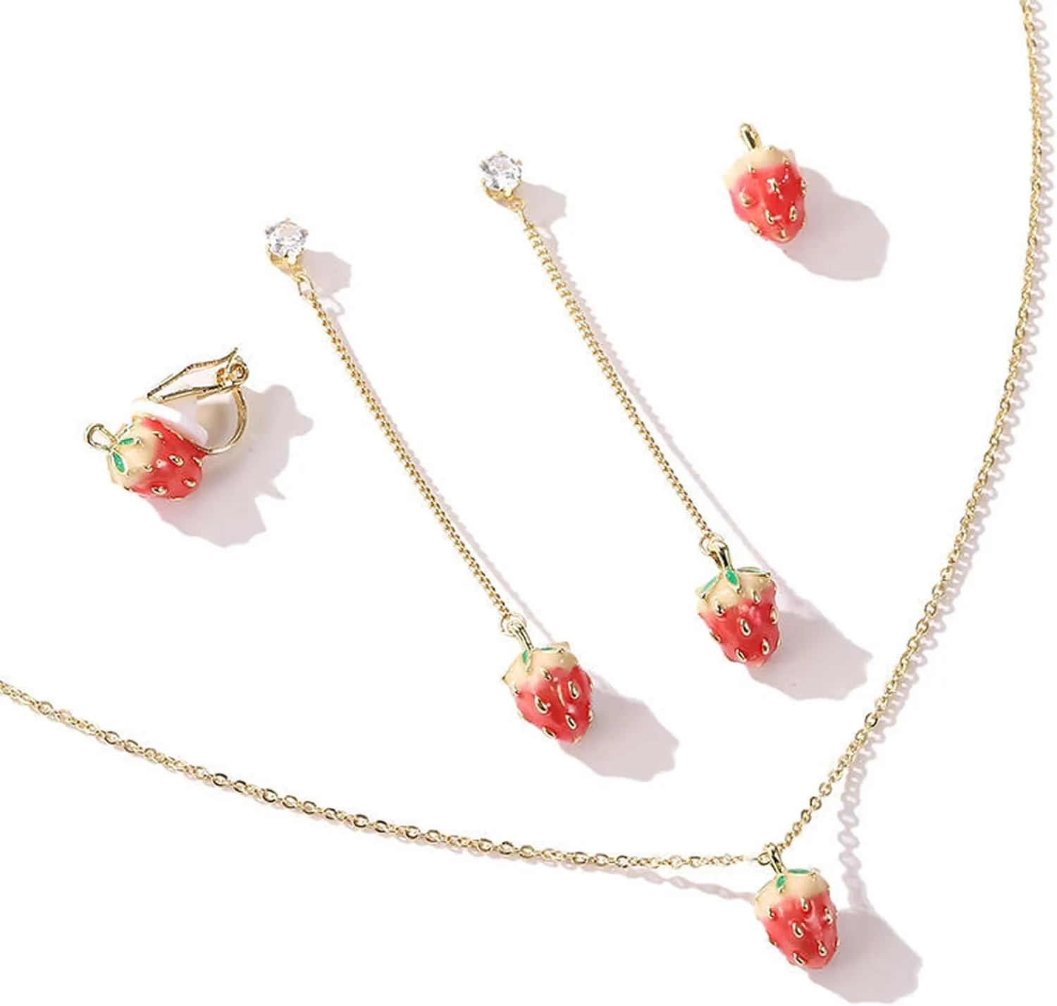 Little Girl Name Necklace Earrings Feminine Charm Simple And Fresh No Earhole Earclip Earnail Girl Heart Necklace
