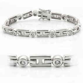 hassle-free Ordinary Accent LO1163 - Matte Rhodium & Rhodium Brass Bracelet with AAA Grade CZ  in Clear