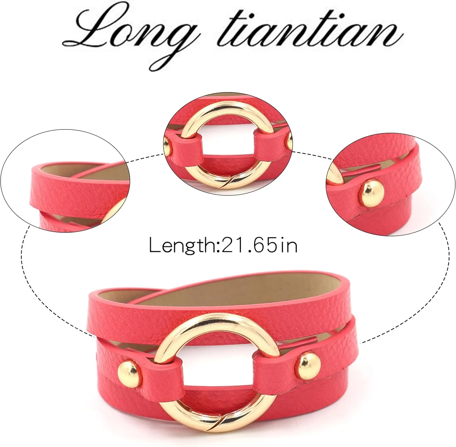 Long tiantian Blue Bracelets for Women Leather Cuff Bracelet for Women Circle Charm Bangle Bracelets Leather Wrap Bracelets Boho Bracelets Multilayer Stackable Bracelets Costume Jewelry for Women