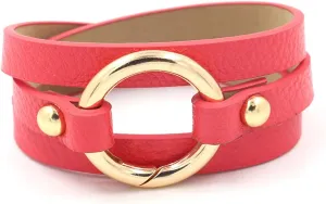Long tiantian Blue Bracelets for Women Leather Cuff Bracelet for Women Circle Charm Bangle Bracelets Leather Wrap Bracelets Boho Bracelets Multilayer Stackable Bracelets Costume Jewelry for Women