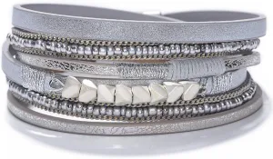 Long tiantian Boho White Stone Charm Bracelets Leather Wrap Bracelets for Women Multi-Layer Cuff Bracelet Jewelry Gift for Sisters,Wife and Mother