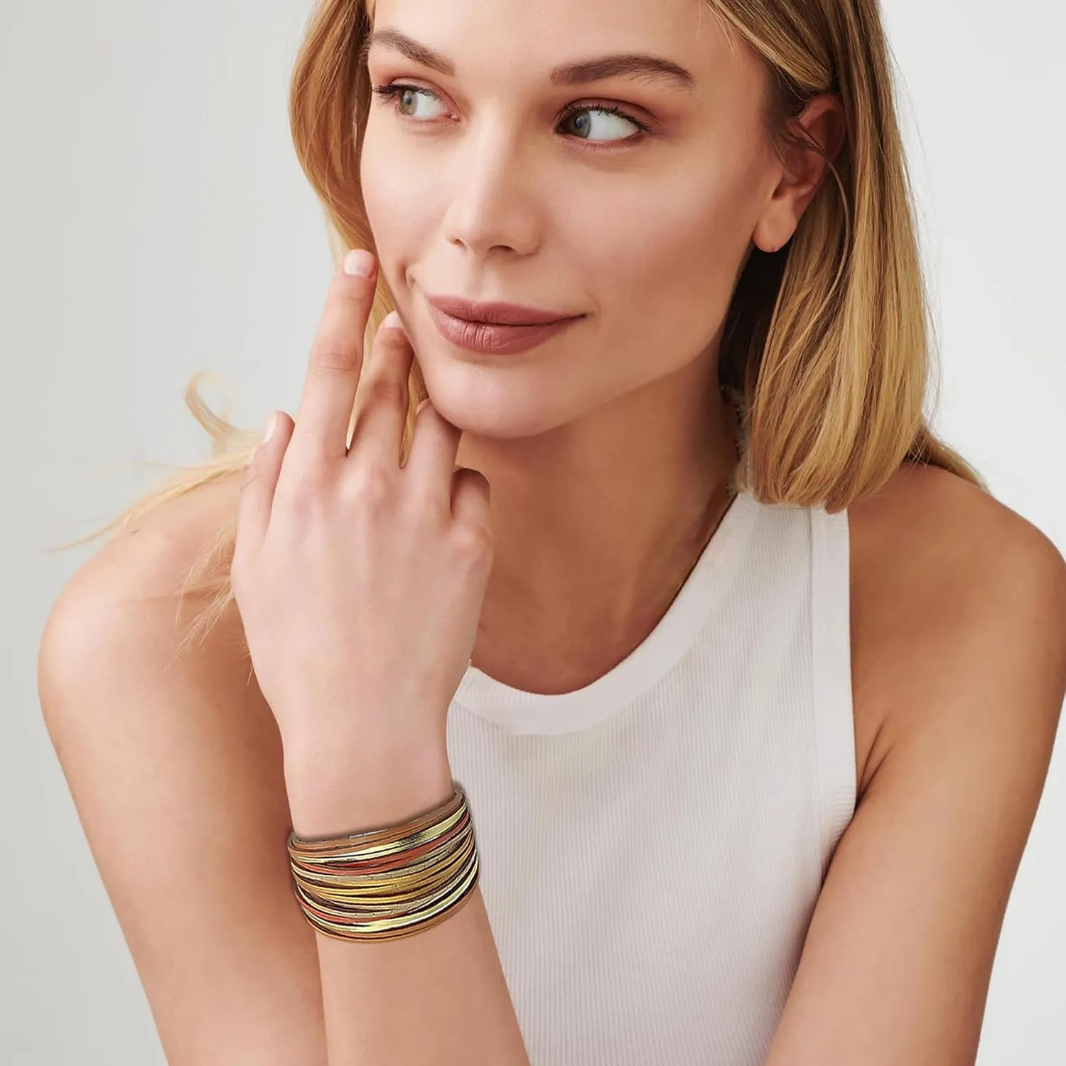 Long tiantian Bracelets for Women Stackable Bangle Cuff Leather Wrap Bracelets for Women Pulseras para Mujer Western Jewelry for Women