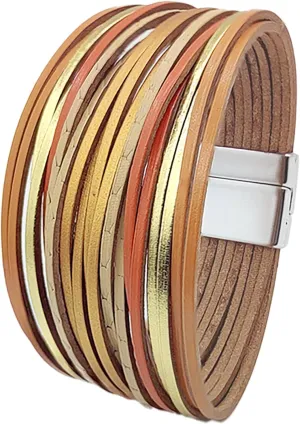 Long tiantian Bracelets for Women Stackable Bangle Cuff Leather Wrap Bracelets for Women Pulseras para Mujer Western Jewelry for Women