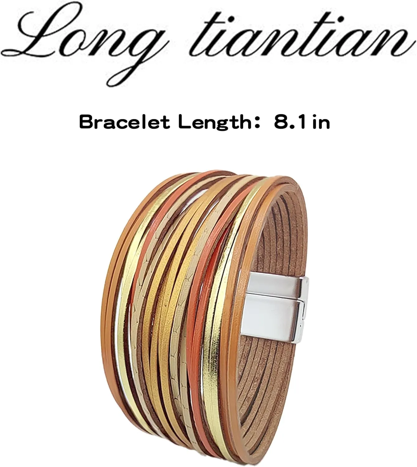 Long tiantian Bracelets for Women Stackable Bangle Cuff Leather Wrap Bracelets for Women Pulseras para Mujer Western Jewelry for Women