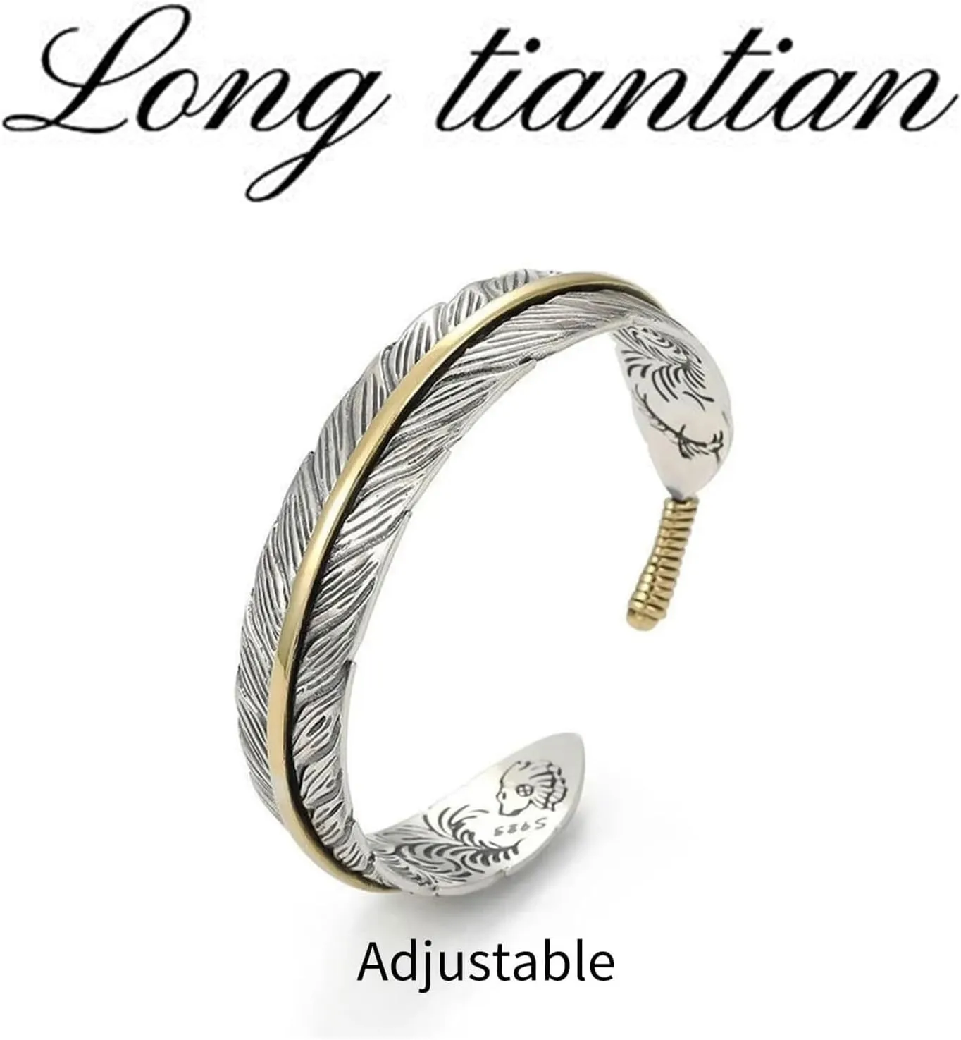 Long tiantian Gold Cuff Bracelets Trendy Sliver Chunky Bangle Bracelets