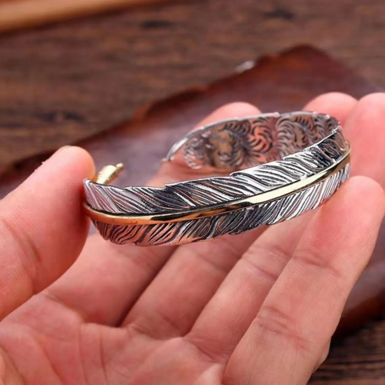 Long tiantian Gold Cuff Bracelets Trendy Sliver Chunky Bangle Bracelets