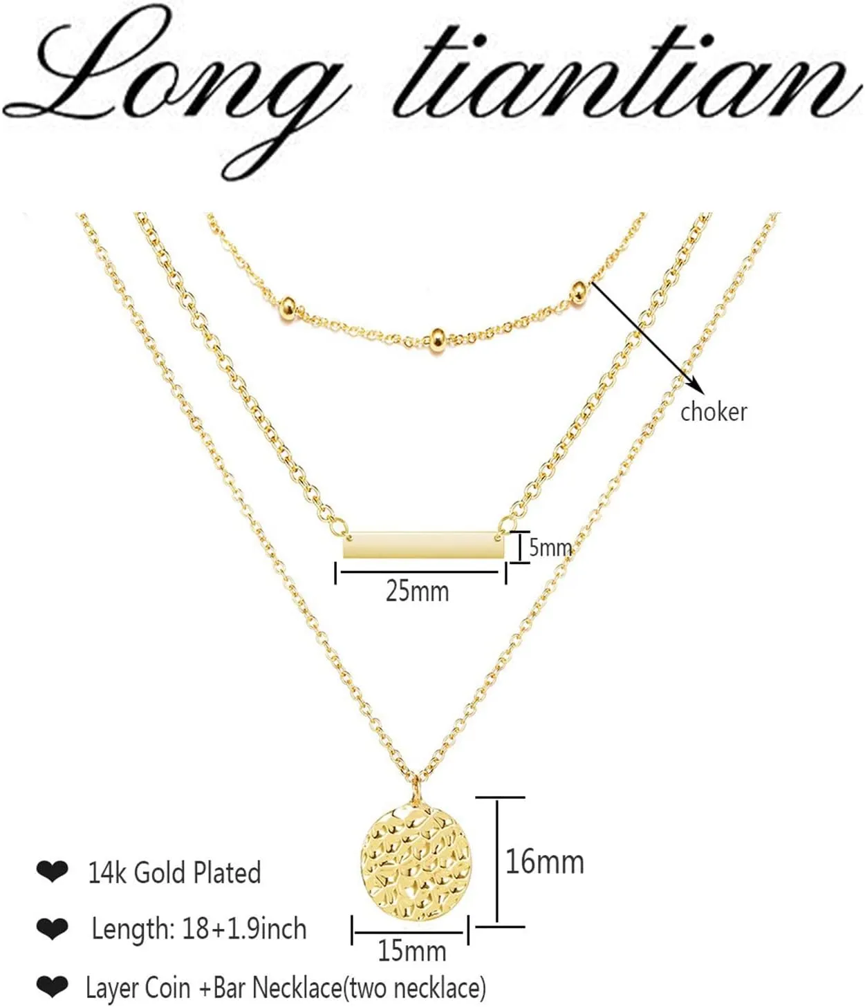 Long tiantian Gold Necklace Stack Layered Necklaces for Women Stacked Necklaces Gold Pendant Necklace Layering Necklaces for Women Stack Dainty Necklace Gold Jewelry Set